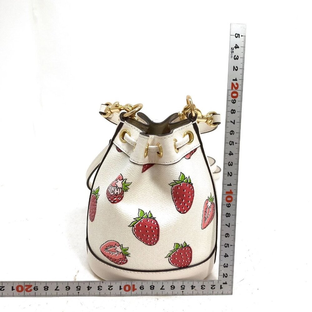 Authentic  COACH Shoulder Bag White PVC mn192-121725 - Picture 2 of 16